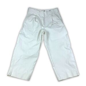 Banana Republic BR Barrel Chino Pants Womens 12 Snowy Day Cream‎ White Tailored